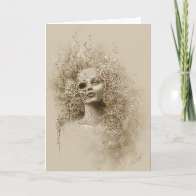 Tarjeta de felicitación macabra del arte de la (Anverso)