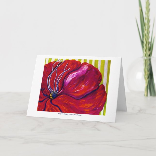TARJETA de FELICITACIÓN magenta de la flor (Anverso)
