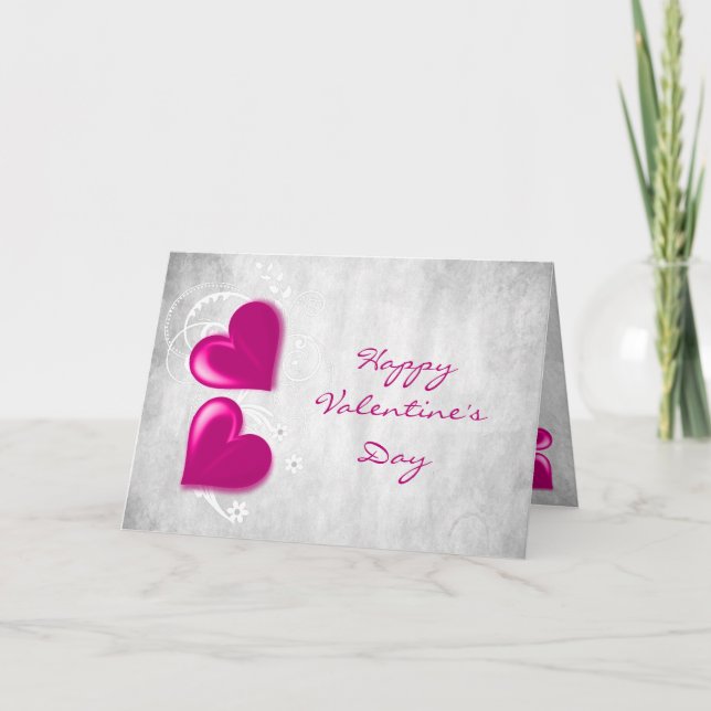 Tarjeta de felicitación Magenta Valentine Hearts (Anverso)