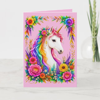 Tarjeta de felicitación mágica de unicornio de arc