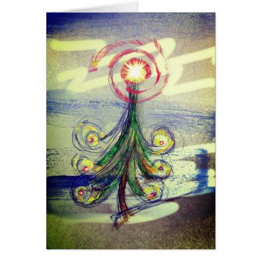 Tarjeta de felicitación mágica del árbol de