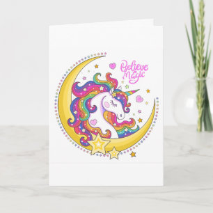Tarjeta de felicitación mágica Unicorn (en blanco)