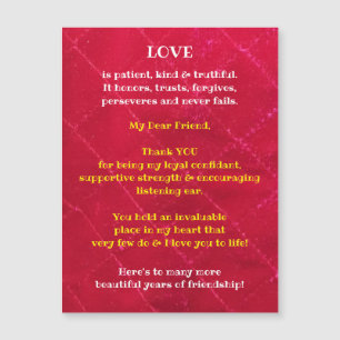 Tarjeta de felicitación magnética de amor y amista
