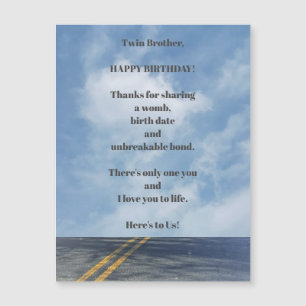 Tarjeta de felicitación magnética de cumpleaños Tw