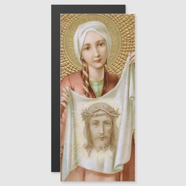 Tarjeta de felicitación magnética St. Veronica (JM (Anverso/Reverso)
