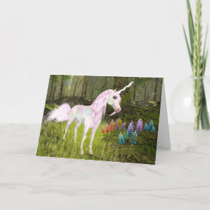 Tarjeta de felicitación magnética unicornio, segun