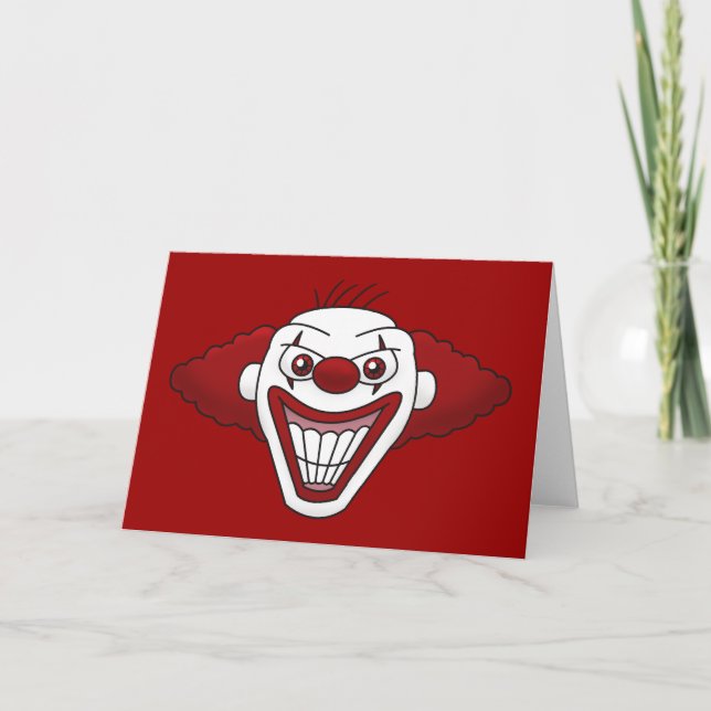 Tarjeta de felicitación malvada del payaso (Anverso)