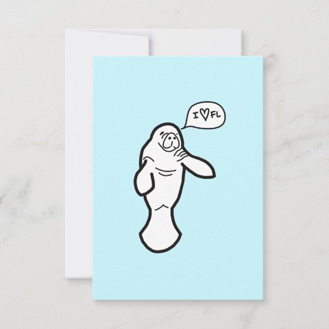 Tarjeta de felicitación Manatee de I Heart Florida (Anverso)