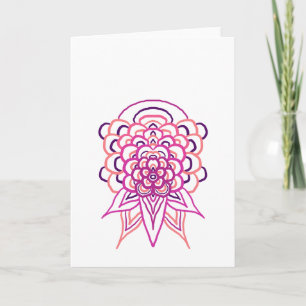 Tarjeta de felicitación Mandala Floral Rosa Boho