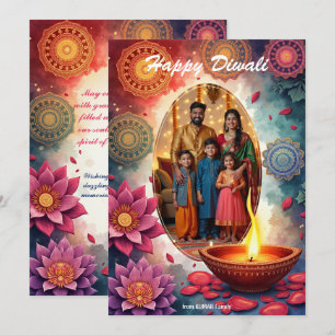 Tarjeta de felicitación Mandala Glow Diwali