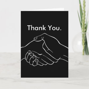 Tarjeta de felicitación manos para apretar manos