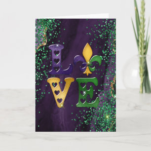 Tarjeta de felicitación Mardi Gras, Amor Mardi Gra