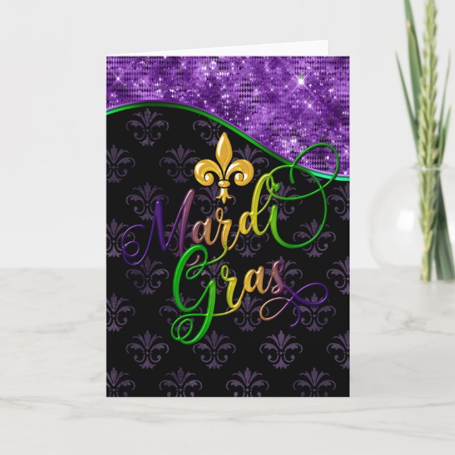 Tarjeta de felicitación Mardi Gras, Mardi Gras col (Anverso)
