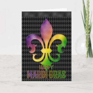 Tarjeta de felicitación Mardi Gras, Mardi Gras Fle