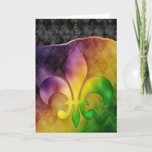 Tarjeta de felicitación Mardi Gras, Mardi Gras Fle (Anverso)