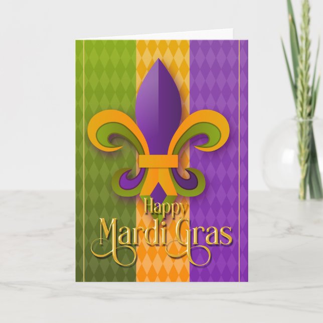 Tarjeta de felicitación Mardi Gras, Mardi Gras Fle (Anverso)