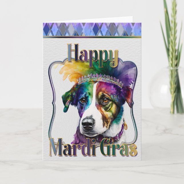 Tarjeta de felicitación Mardi Gras, Mardi Gras Jac (Anverso)
