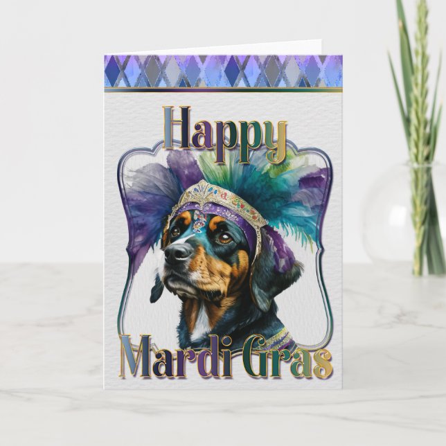 Tarjeta de felicitación Mardi Gras, Mardi Gras Rot (Anverso)
