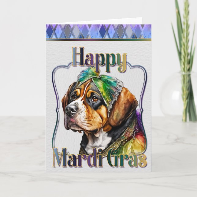 Tarjeta de felicitación Mardi Gras, Mardi Gras St  (Anverso)