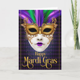 Tarjeta de felicitación Mardi Gras, tarjeta de más
