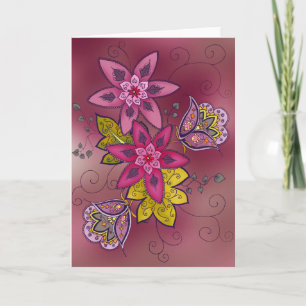 Tarjeta de felicitación marrón del tulipán