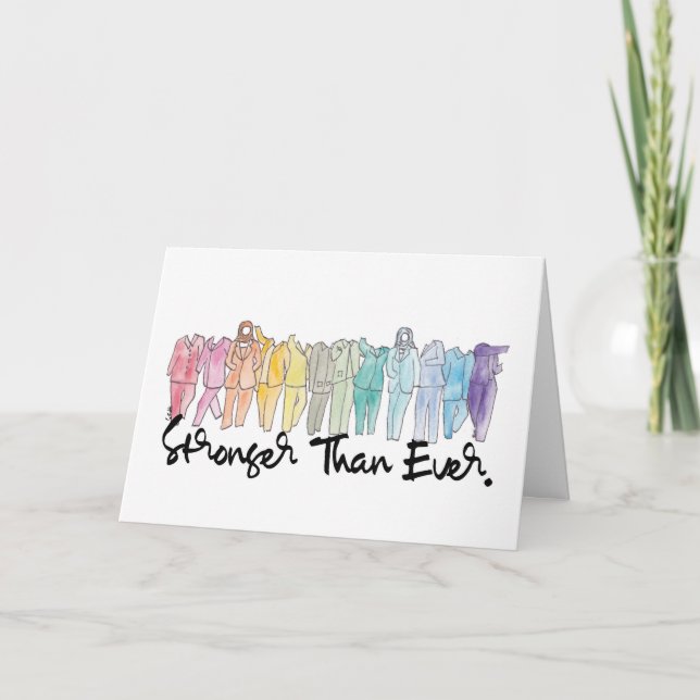 Tarjeta de felicitación más fuerte que nunca en bl (Anverso)