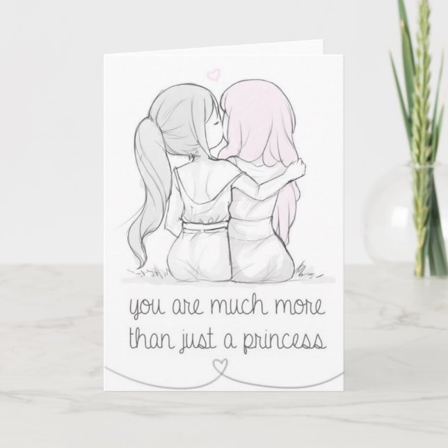 Tarjeta de felicitación - más que una princesa (Anverso)