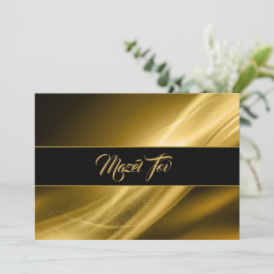 Tarjeta de Felicitación Mazel Tov, Abstracto Dorad