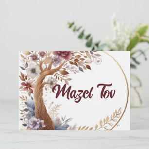 Tarjeta de Felicitación Mazel Tov, Acuarela