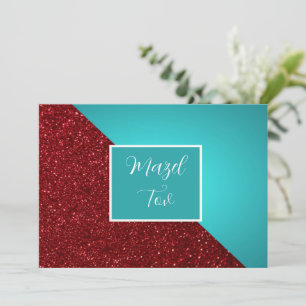 Tarjeta de Felicitación Mazel Tov, Brillo Burgundy
