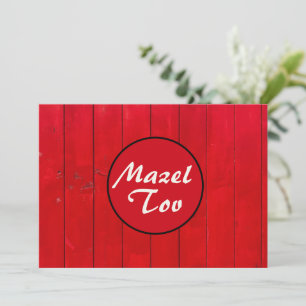 Tarjeta de Felicitación Mazel Tov, Madera Roja, Rú