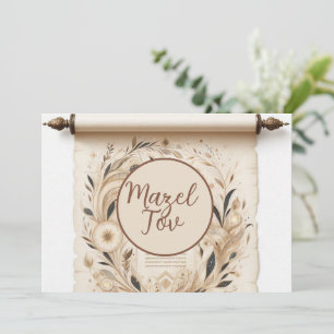 Tarjeta de Felicitación Mazel Tov, Pergamino de la