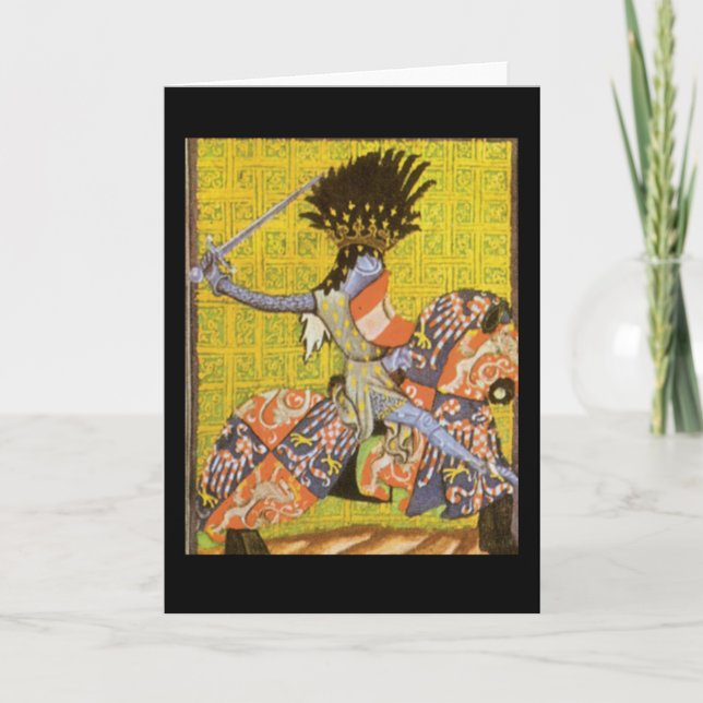 Tarjeta de felicitación Medieval Knight (Anverso)