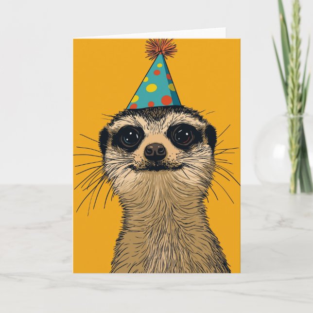 Tarjeta de felicitación Meerkat Birthday Party (Anverso)