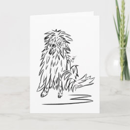 Tarjeta de felicitación melenuda del dibujo