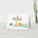 Tarjeta de felicitación Menorah<br><div class="desc">Una tarjeta con Lupin hipnotizada por la menorah</div>