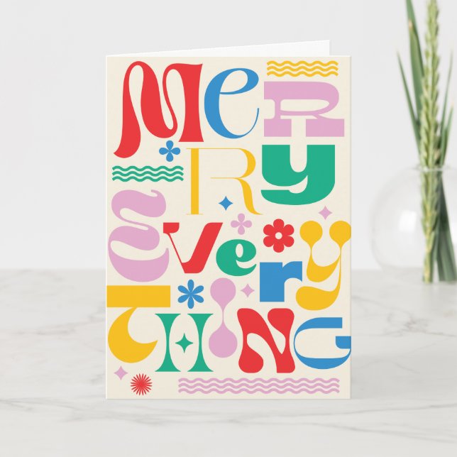 Tarjeta de felicitación Merry Everything Trendy Ty (Anverso)