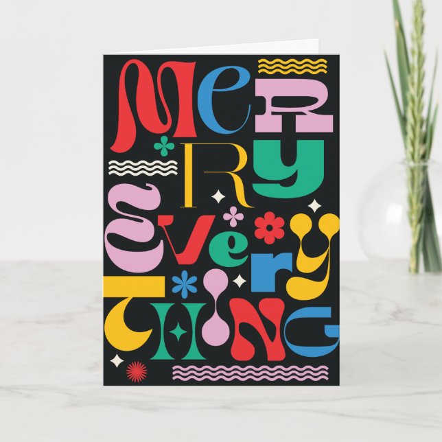 Tarjeta de felicitación Merry Everything Trendy Ty (Anverso)