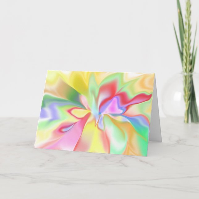 Tarjeta de felicitación metafísica de colores de e (Anverso)