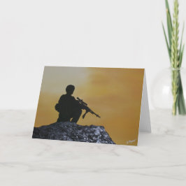 Tarjeta de felicitación militar