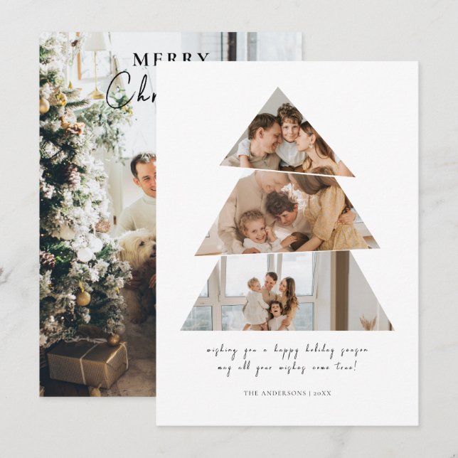 Tarjeta de felicitación minimalista de árbol de Na (Anverso / Reverso)