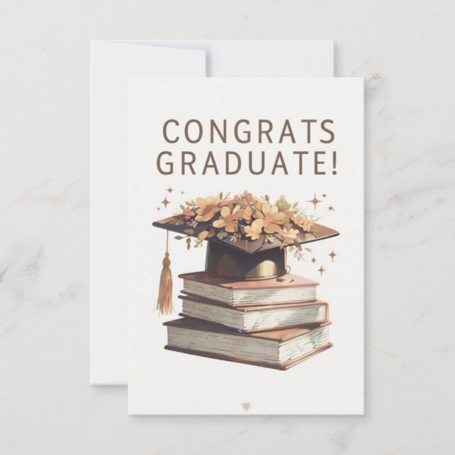 Tarjeta de felicitación minimalista de graduación  (Anverso)