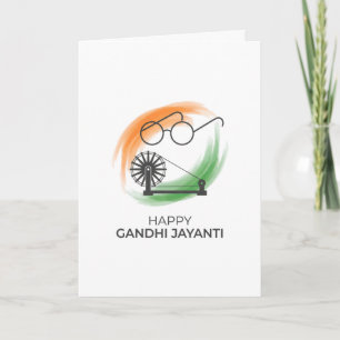 Tarjeta de Felicitación Minimalista Feliz Gandhi J