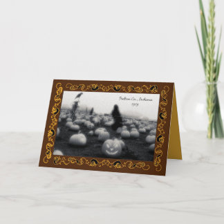 Tarjeta de felicitación misteriosa de Halloween de