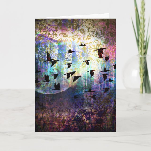 Tarjeta de felicitación mística de la luna del (Anverso)