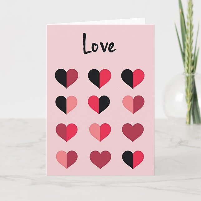 Tarjeta de Felicitación Modern Love Hearts (Anverso)