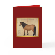 Tarjeta de felicitación mongol para caballos chino
