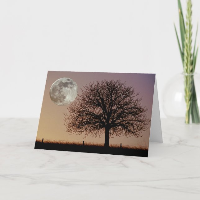 Tarjeta de felicitación Moon and Tree (Anverso)