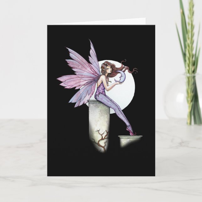 Tarjeta de felicitación Moon Fairy de Molly Harris (Anverso)