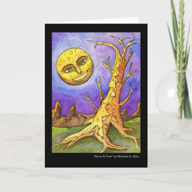 Tarjeta de felicitación Moon & Tree (Anverso)